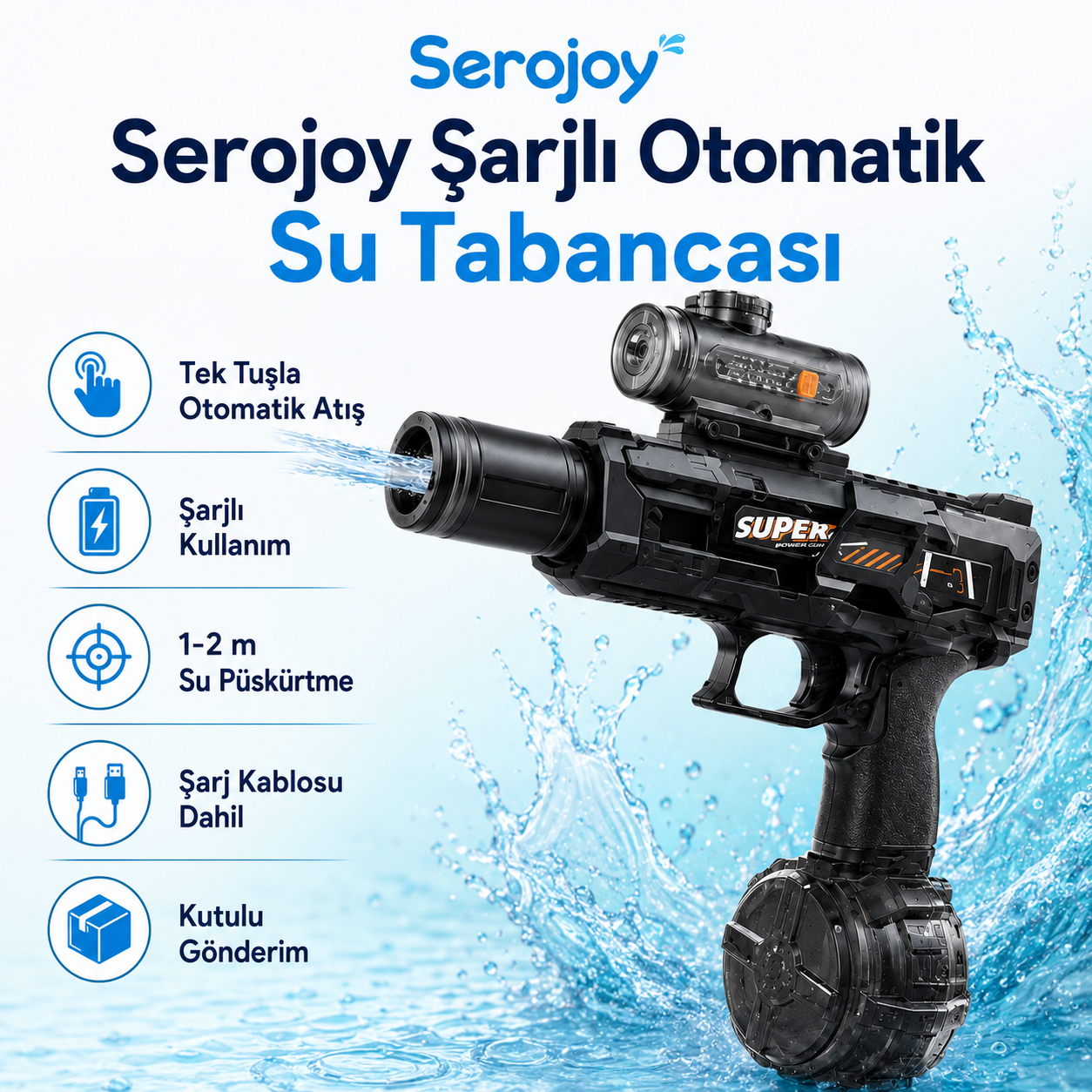Serojoy Şarjlı Otomatik Su Tabancası