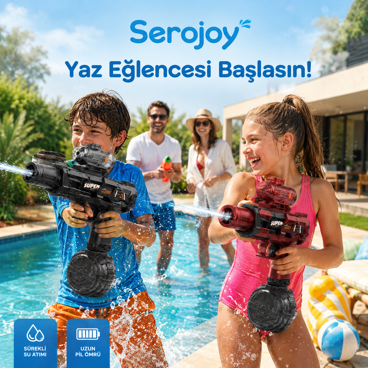 Serojoy Şarjlı Otomatik Su Tabancası